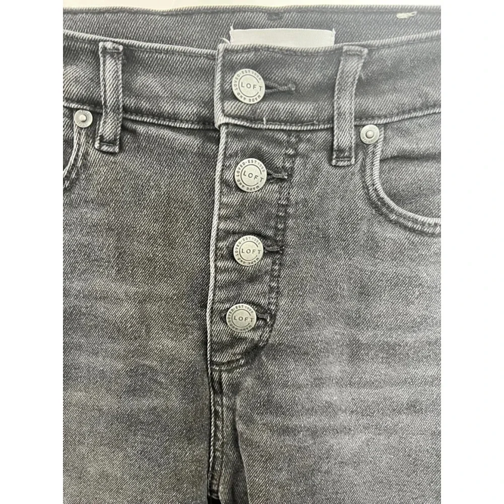 Loft High Waist Skinny Black Jeans Size 4/27‎ Slim Pockets Womens